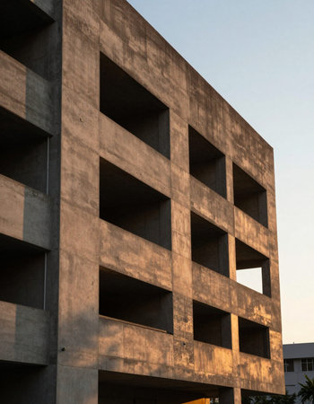 Modern apartment building exterior, detail of a modern apartment building, architecture