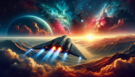Fantasy alien planet. 3D illustration. Elements of this image furnished by NASA