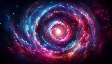 Spiral galaxy in deep space, computer generated abstract background, 3D rendering