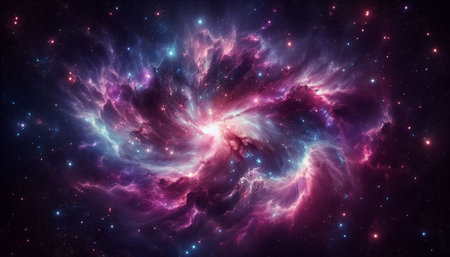 Cosmic space and stars, nebulae and galaxies, computer generated abstract background