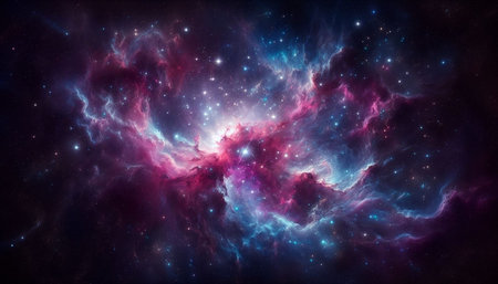Cosmic space and stars, color cosmic abstract background. 3D rendering