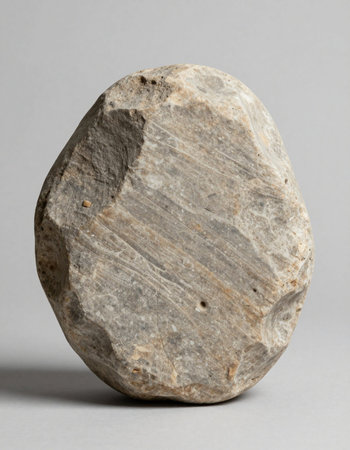 Stone on a gray background. Natural stone background. Rock texture.