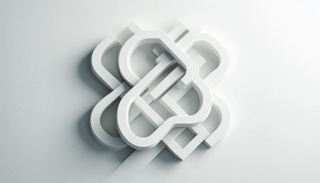 Abstract 3D rendering of white geometric shapes on white background. Creative concept.