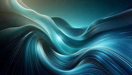 abstract blue background with smooth lines and waves, 3d render