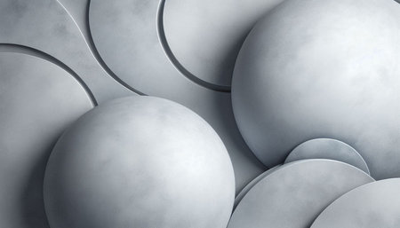 Abstract 3d rendering of white geometric shapes. Modern background design for poster, cover, branding, banner.の写真素材