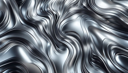 3d render of metallic wavy background with some smooth lines in it