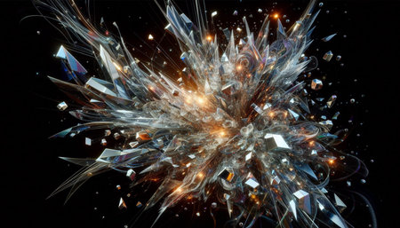 3D illustration of abstract fractal for creative design looks like fireworks