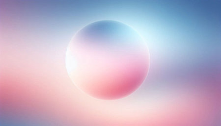 Sunset sky with planet in pastel colors. Vector illustration.