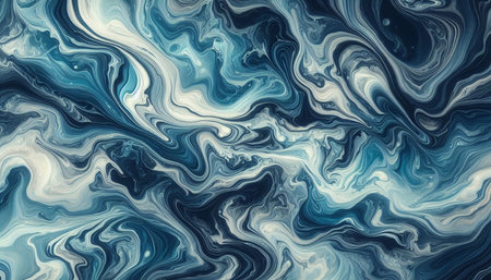 Blue Digital Acrylic Color Swirl Or Similar Marble Twist Texture Background
