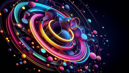 3D illustration of abstract geometric composition,digital artwork for creative graphic design