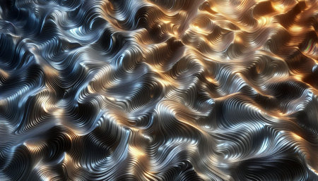 Abstract 3d rendering of wavy surface. Futuristic background for business presentations. Fractal...