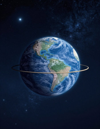 Planet Earth in space with visible country borders. Elements of this image furnished by NASA