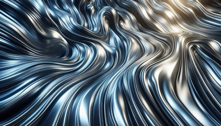 3d render of abstract metallic background with some smooth lines in itの写真素材