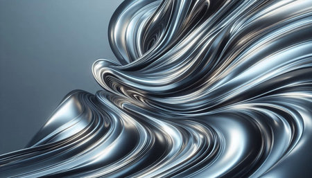 3d rendering of abstract metallic background with waves and lines in itの写真素材