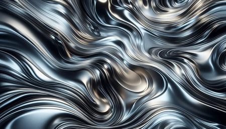 Abstract metallic chrome background. 3d rendering, 3d illustration.