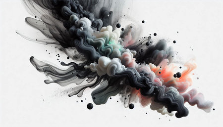 Colorful ink in water. Ink in water. Abstract background.