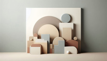 3d render, abstract minimal background, primitive shapes, pastel colors