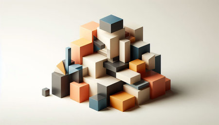 3d rendering of abstract geometric shapes in white background, digitally generated image.