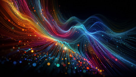 3d illustration of abstract fractal background for creative design looks like optical fiber