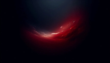abstract red wave on black background,3d render and illustration