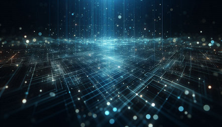 Abstract technology background. Network and communication concept. 3D Rendering