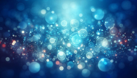 Abstract blue bokeh background with copy space for your text.