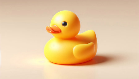Rubber duck isolated on a white background. 3d render.の写真素材