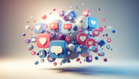 Social media and networking concept. 3D rendering. 3D illustration