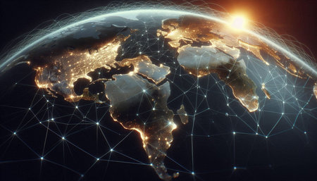 Global network connections over the world 3D rendering elements of this image furnished by NASA