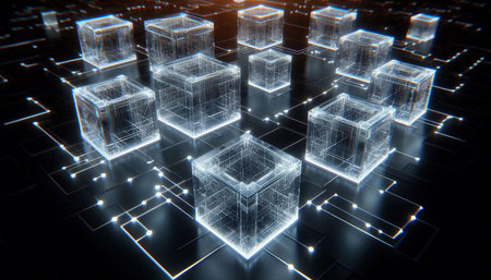3d rendering of abstract technology digital background with cubes. 3d illustration