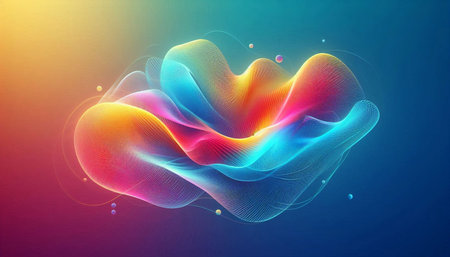 Abstract colorful background with dynamic waves. 3d rendering, 3d illustration.