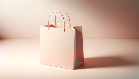 Shopping paper bag on pastel background. 3d rendering.の写真素材
