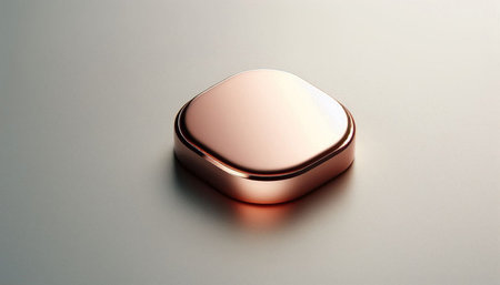 Illustration of copper button on a gray background - 3d renderの写真素材