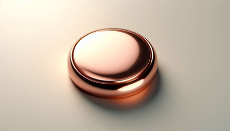 3d rendering of metal button isolated on white background. Computer generated image.