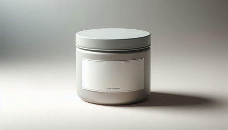 Luxury white cosmetic cream jar isolated on white background with shadowの写真素材