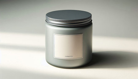 Plastic jar with blank label on white background. 3d renderingの写真素材