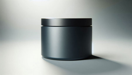 Blank black cosmetic jar on white background. 3D rendering.