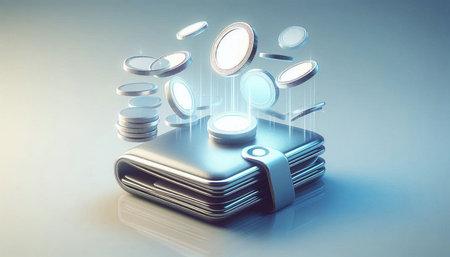 Smartphone with coins flying out of the screen. 3D rendering