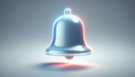 3d rendering of a blue bell on a gray background. High quality photo