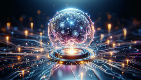 3D rendering of artificial intelligence and machine learning concept. Computer generated image