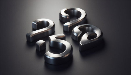 New Year 2019. Silver numbers on a black background. 3d illustration
