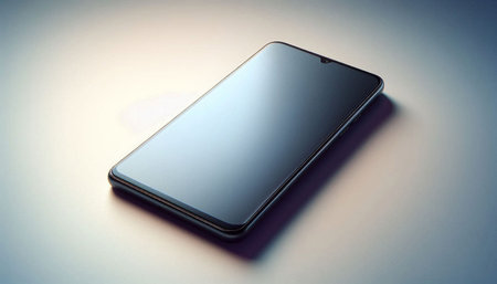 Smartphone with blank screen on a white background. 3d rendering