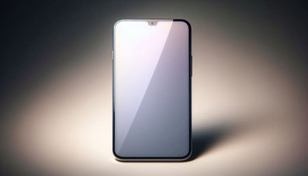 Smartphone with blank screen on a white background. 3d rendering