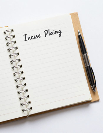 Notebook and pen on a white background with the words I have a plan