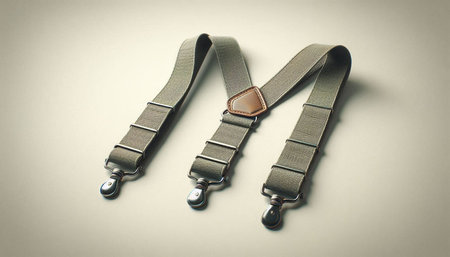 Men's leather belt with rivets on a white background. Selective focus.