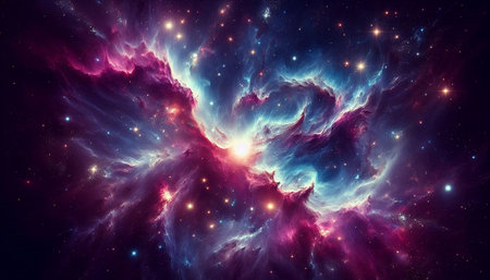 Cosmic space and stars, nebulae and galaxies, computer generated abstract background