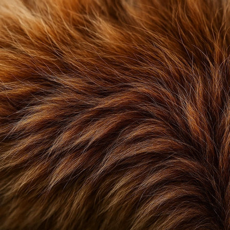 Close-up of a red fox fur. Texture and background.