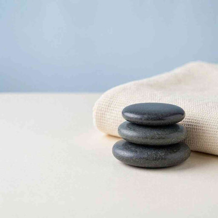 Spa stones on a white background. Zen and relaxation concept.