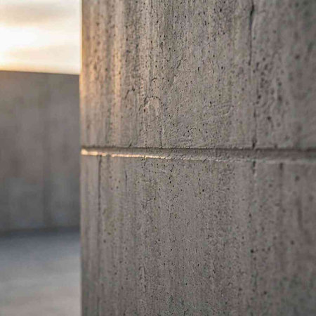 A closeup shot of a grey concrete wall with a blurred background