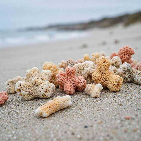 Coral on the beach of the Baltic Sea in Kolobrzeg, Poland